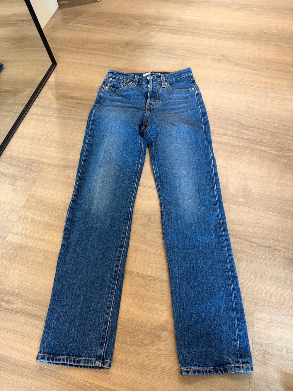 Levi's Straight-Leg Jeans in Medium Blue Wash